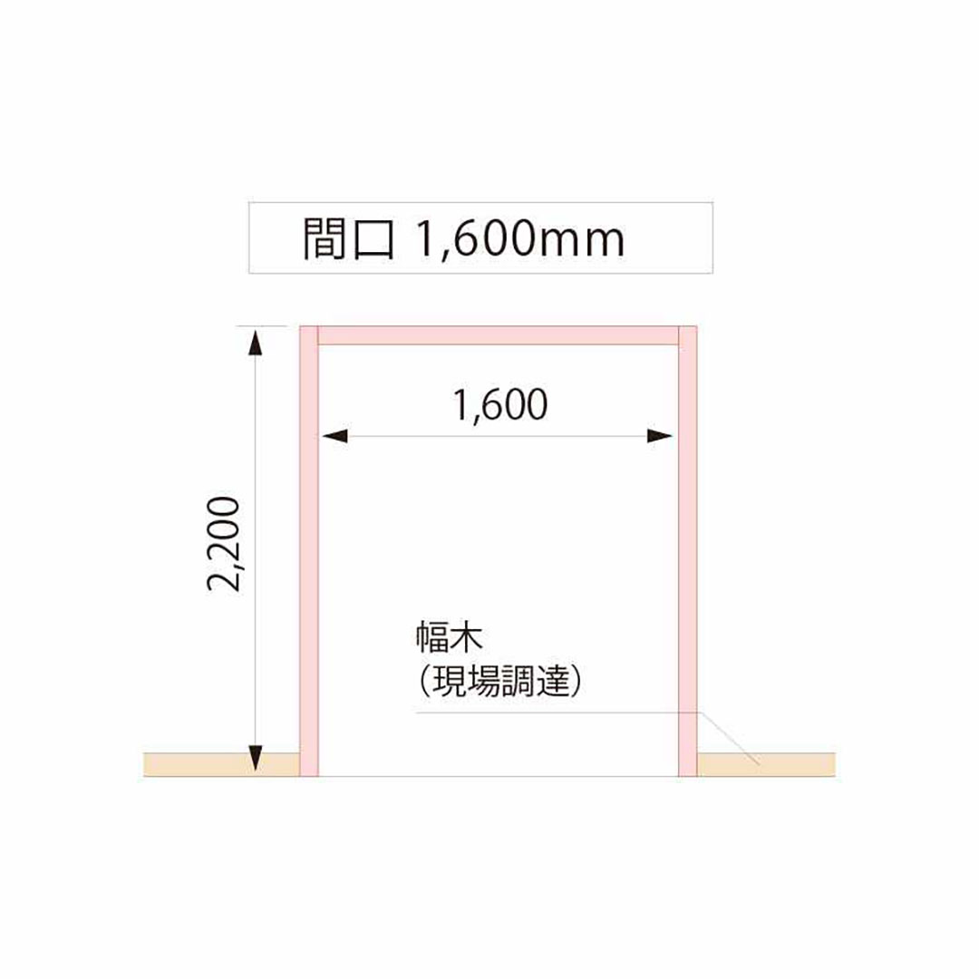 抗菌樹脂枠三方枠L字（幅）縦枠：174上枠：172（間口）1,600（高さ）2,200 SP-8005-IV Joto