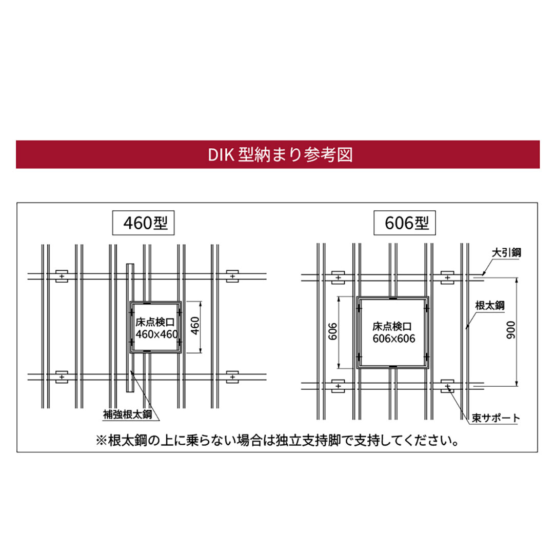 床点検口 木質フロア材向け 錠付 460角 KDIKP2460【ケース販売】4台入 アルミ目地 ダイケン