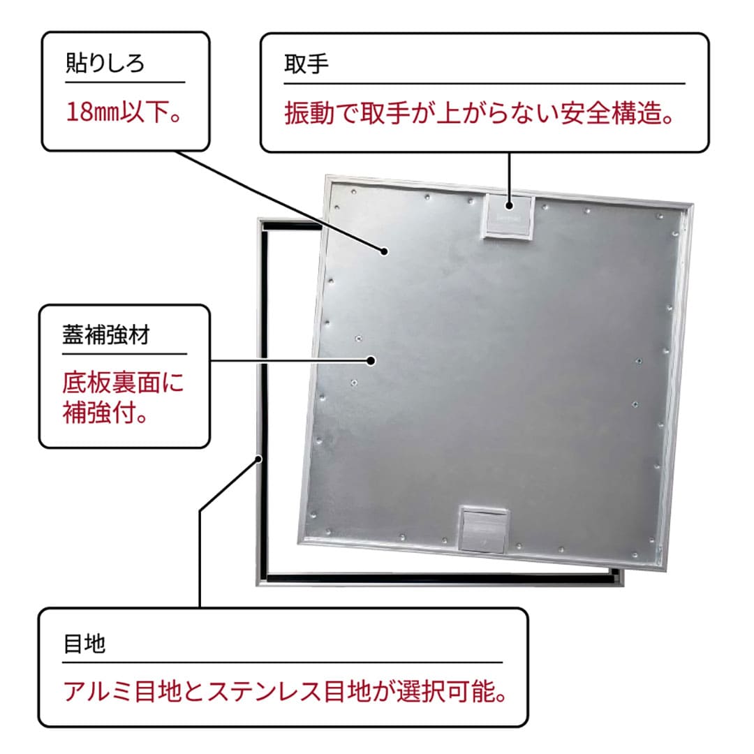 床点検口 木質フロア材向け 錠付 600角 KDIKP260R【ケース販売】2台入 高強度 ダイケン