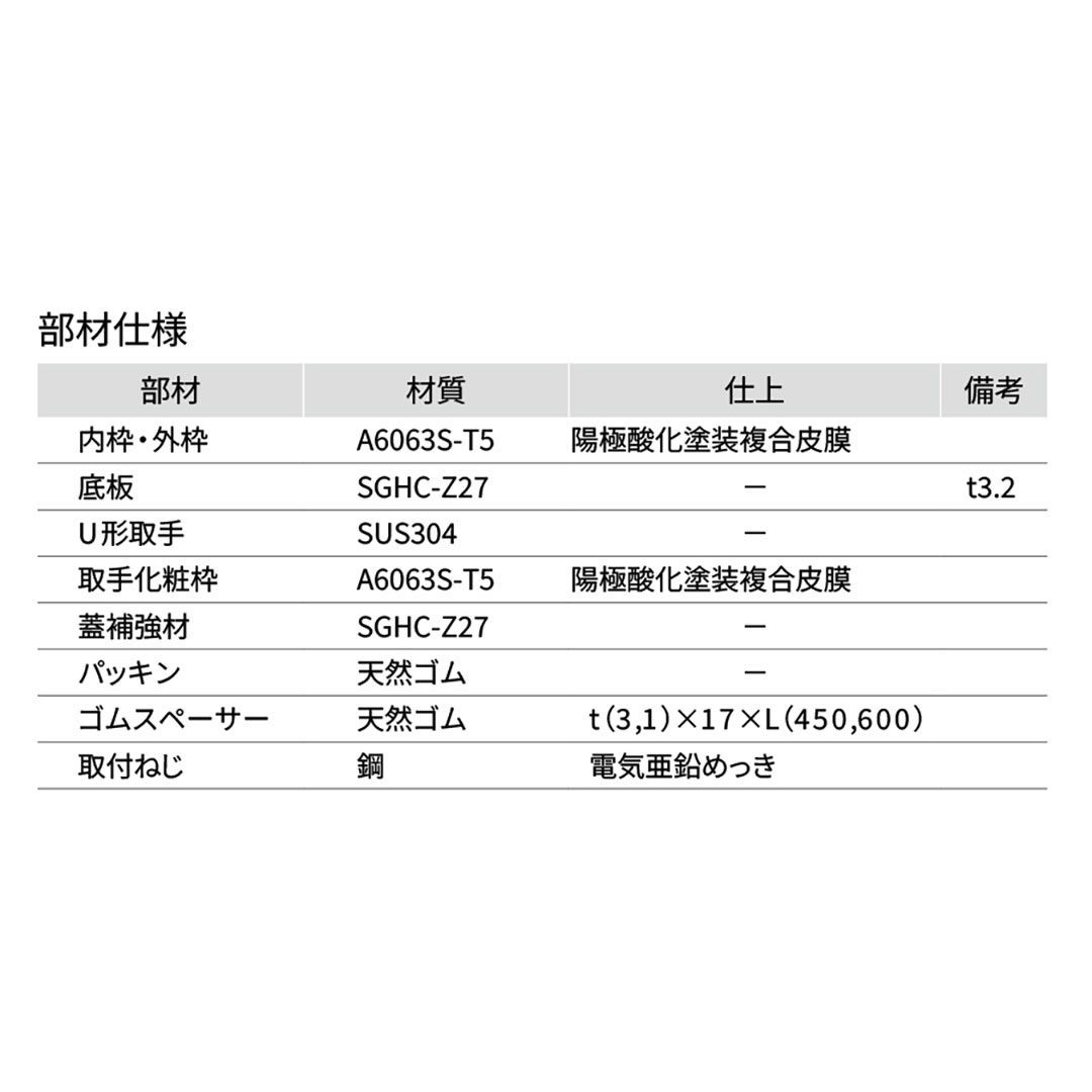 床点検口 カーペット専用 錠無 450角 FAC45【ケース販売】2台入 アルミ目地 ダイケン