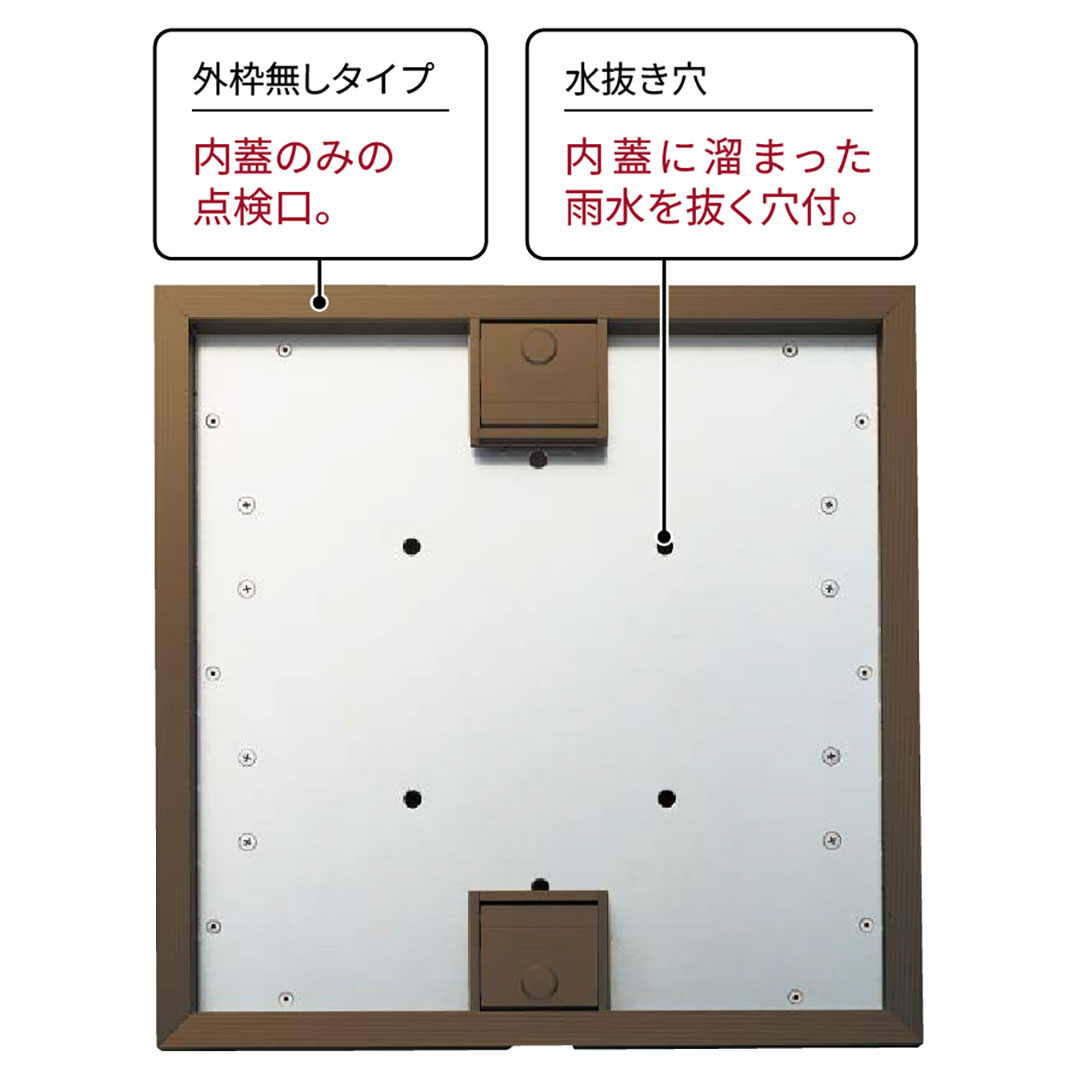 床点検口 ウッドデッキ向け 錠付 600角 KFDIK60N  アルミステンカラー ダイケン(法人限定)
