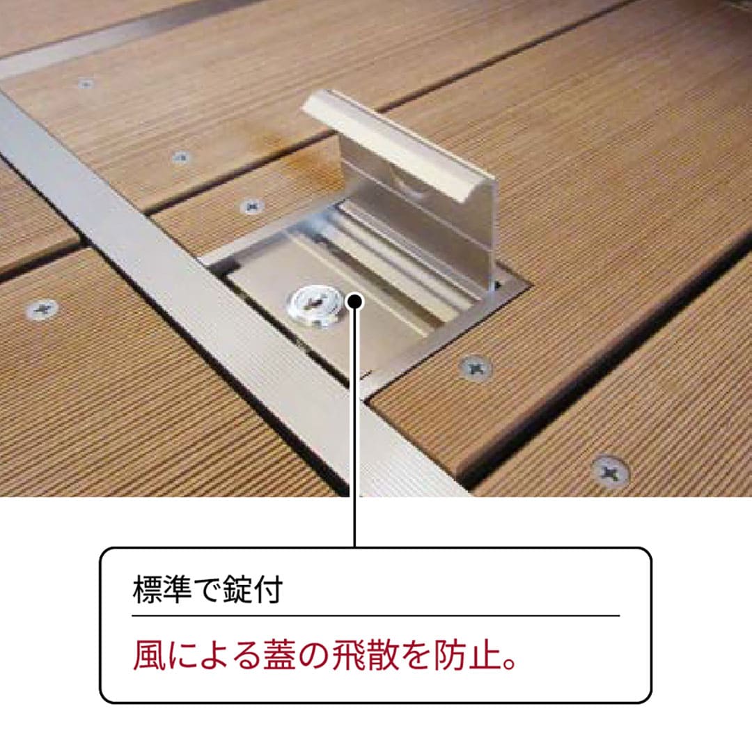 床点検口 ウッドデッキ向け 錠付 600角 KFDIK60N  アルミステンカラー ダイケン(法人限定)
