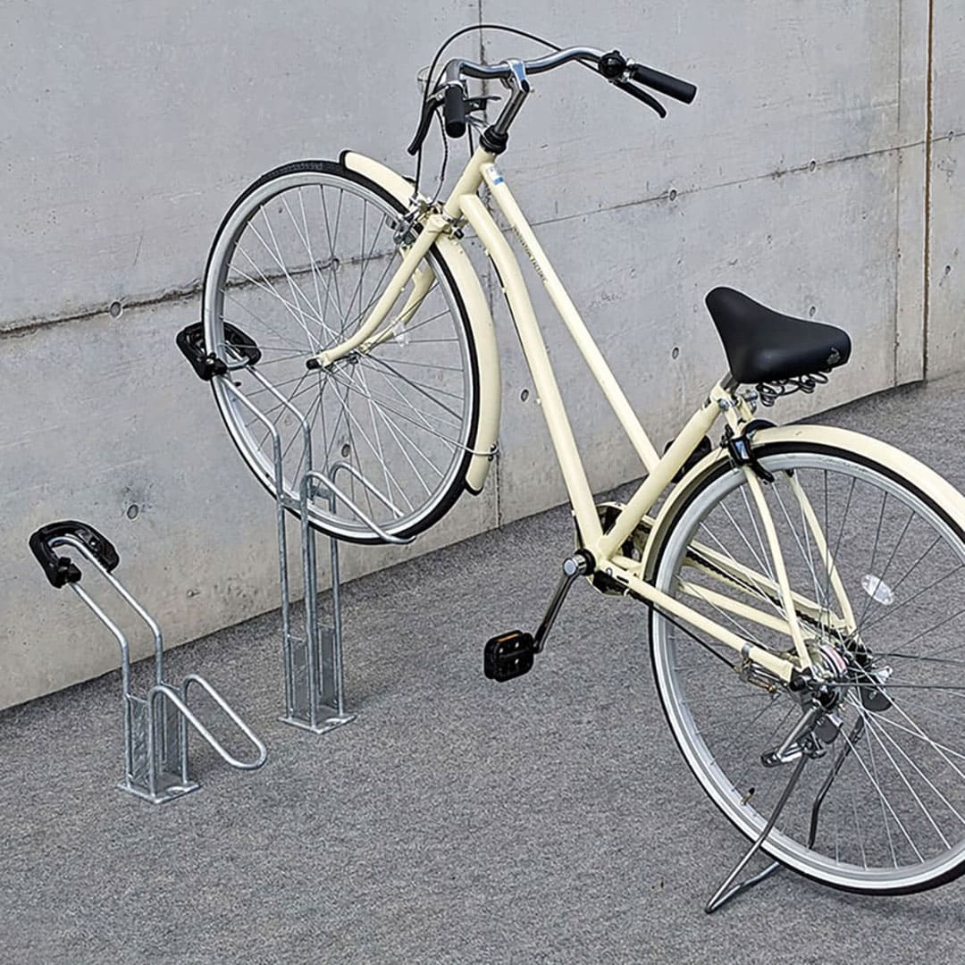 ダイケン 自転車ラック CS-H1B-SR スタンド高 スチール製 盗難対策品 屋外駐輪場 独立式サイクルスタンド