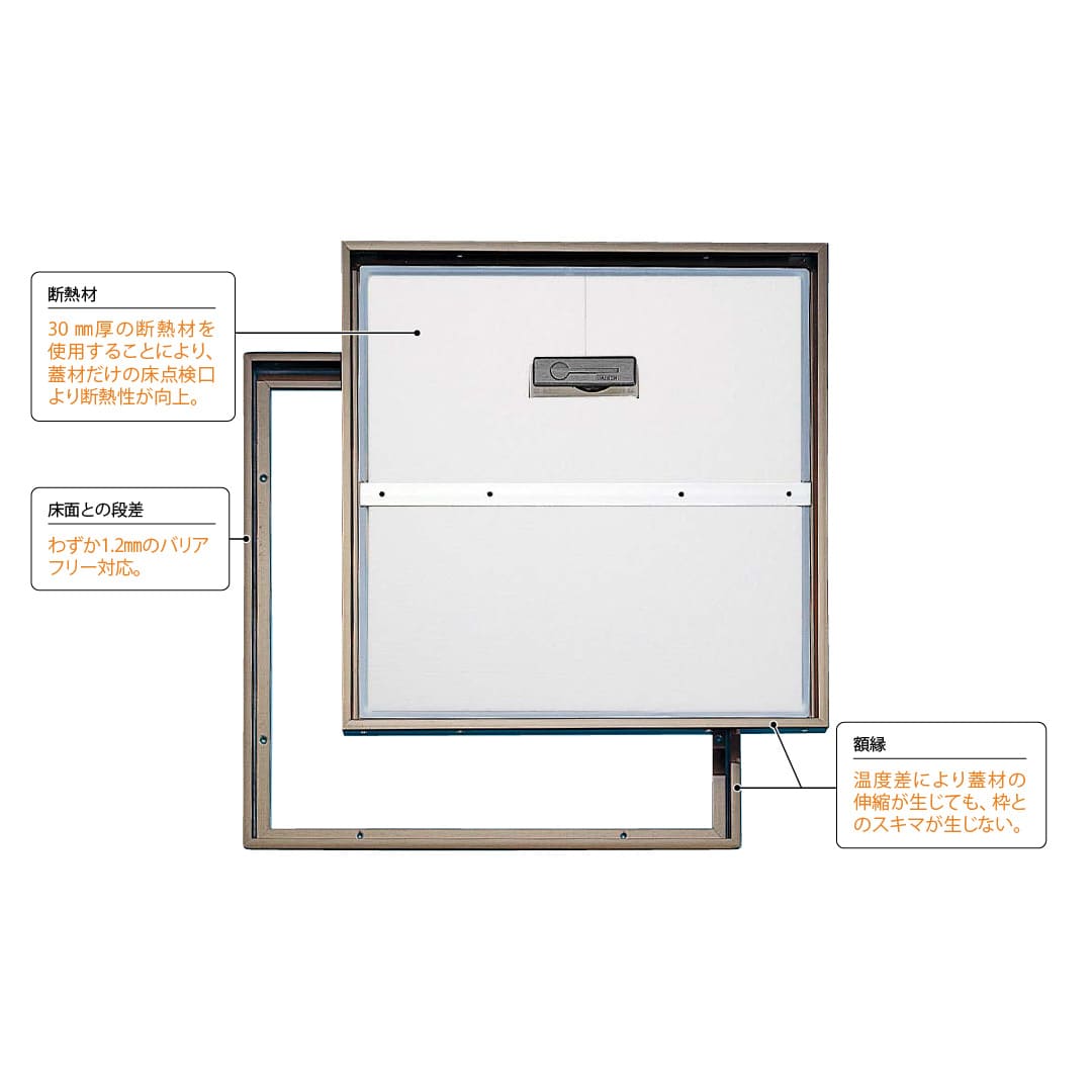 ホーム床点検口 HFIB型 450角 艶有ブロンズ HFIB245 簡易気密 仕上厚15mm ダイケン(法人限定)