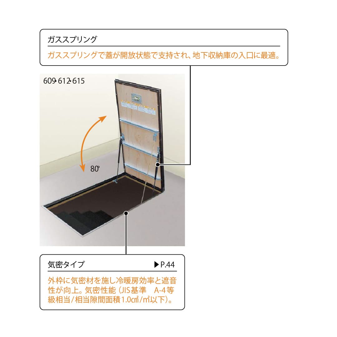 ホーム床点検口 HXJ型 床ハッチ 619×1219 艶消ブロンズ HXJ612B 簡易気密 仕上厚15mm ダイケン(法人限定)