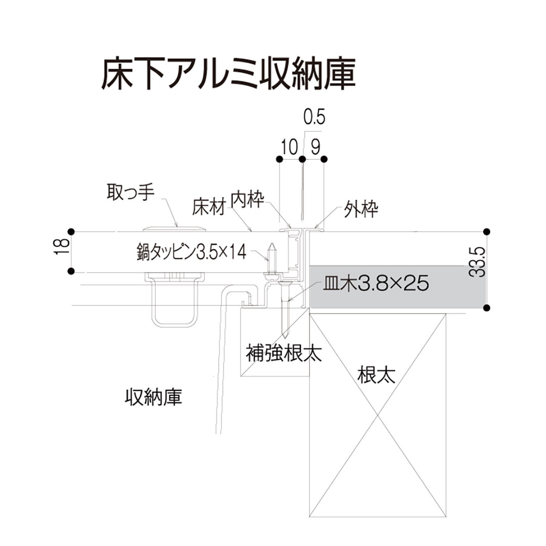 床下アルミ収納庫AS シルバー AS60S 619×619×463mm 床下収納庫 省エネ基準 フクビ