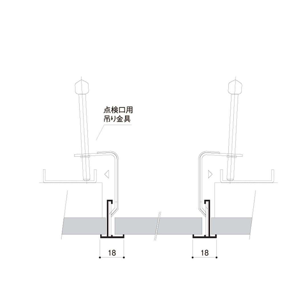 点検口枠用吊り金具 シルバー TTK 【ケース販売】15個 吊り金具 スリム18 点検口枠N 点検口枠Y フクビ