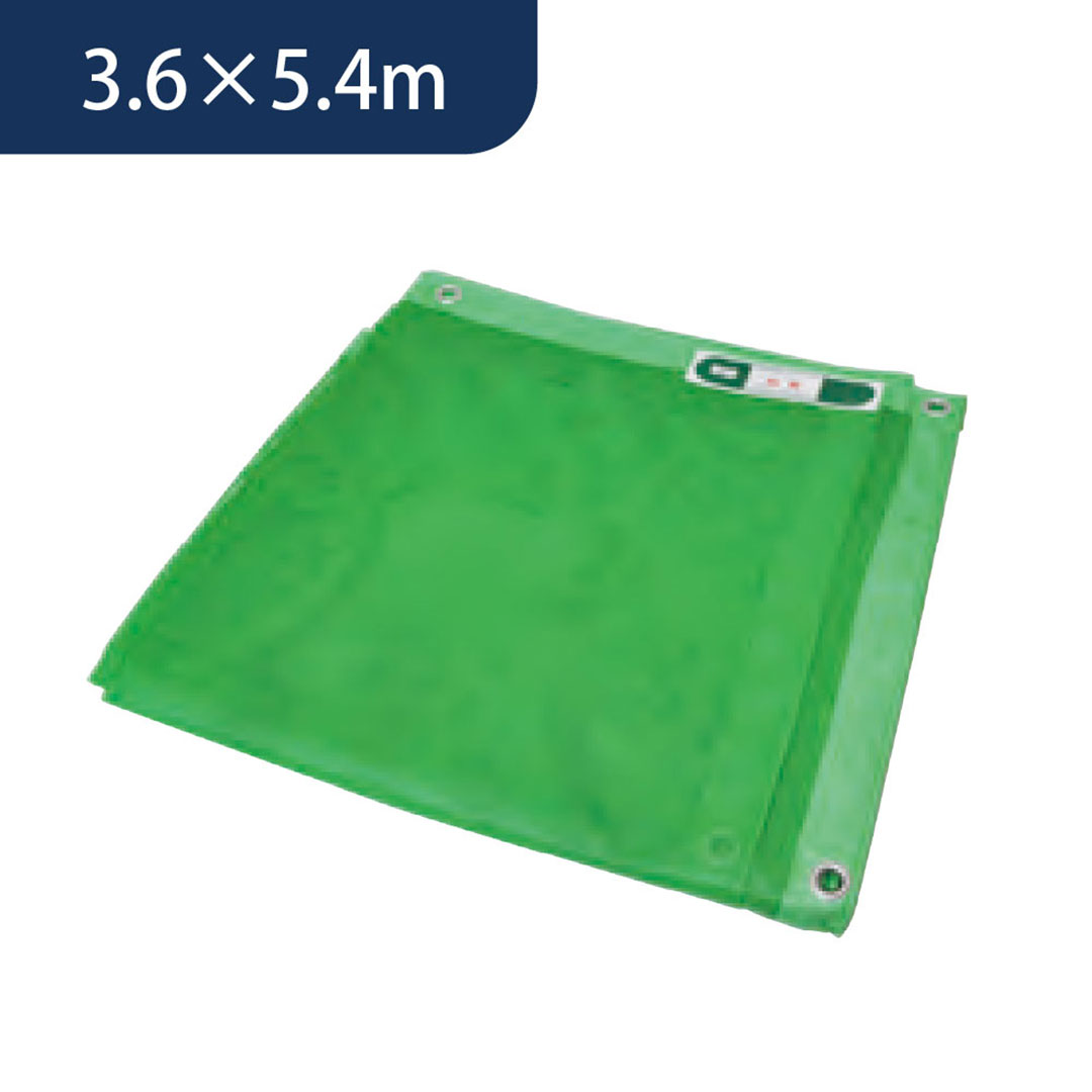 メッシュシート 3.6×5.4（m）緑 ネットシート ラッセルシート 防炎 日本防炎協会適合品 塗装 足場 KM