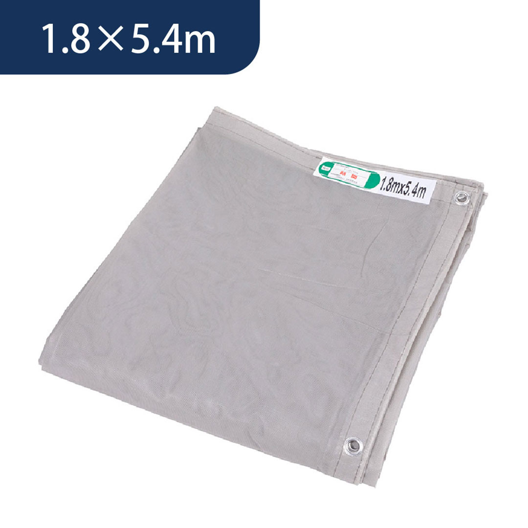 メッシュシート 1.8×5.4（m）グレー ネットシート ラッセルシート 防炎 日本防炎協会適合品 塗装 足場 KM