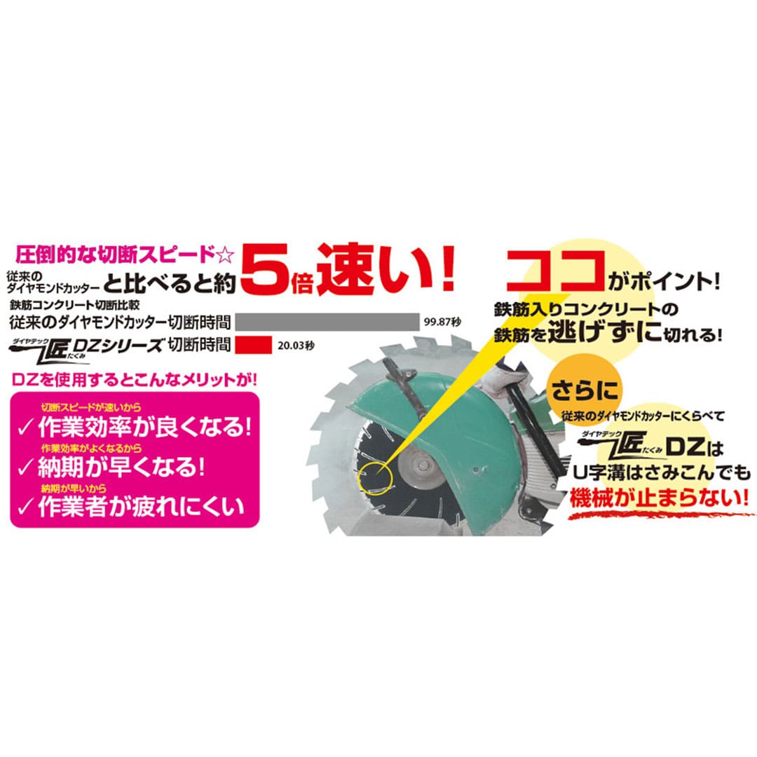ダイヤテック匠 DZ14 355×3.3×30.5(mm) コンクリート モルタル ブロック レンガ 切断 ダイヤテック