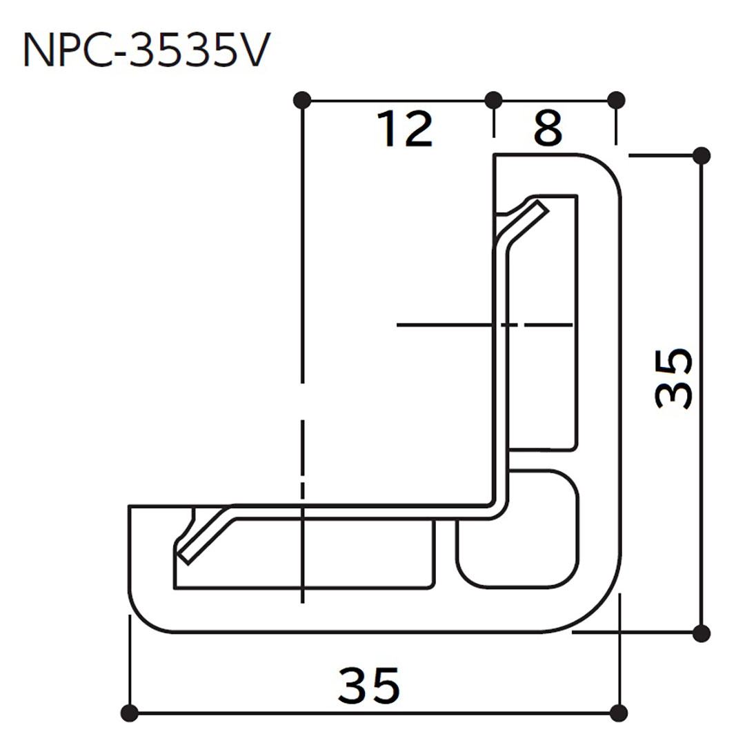 コーナーガード NPC-3535V 1m レモンイエロー【エンドキャップ1個付属 】ナカ工業