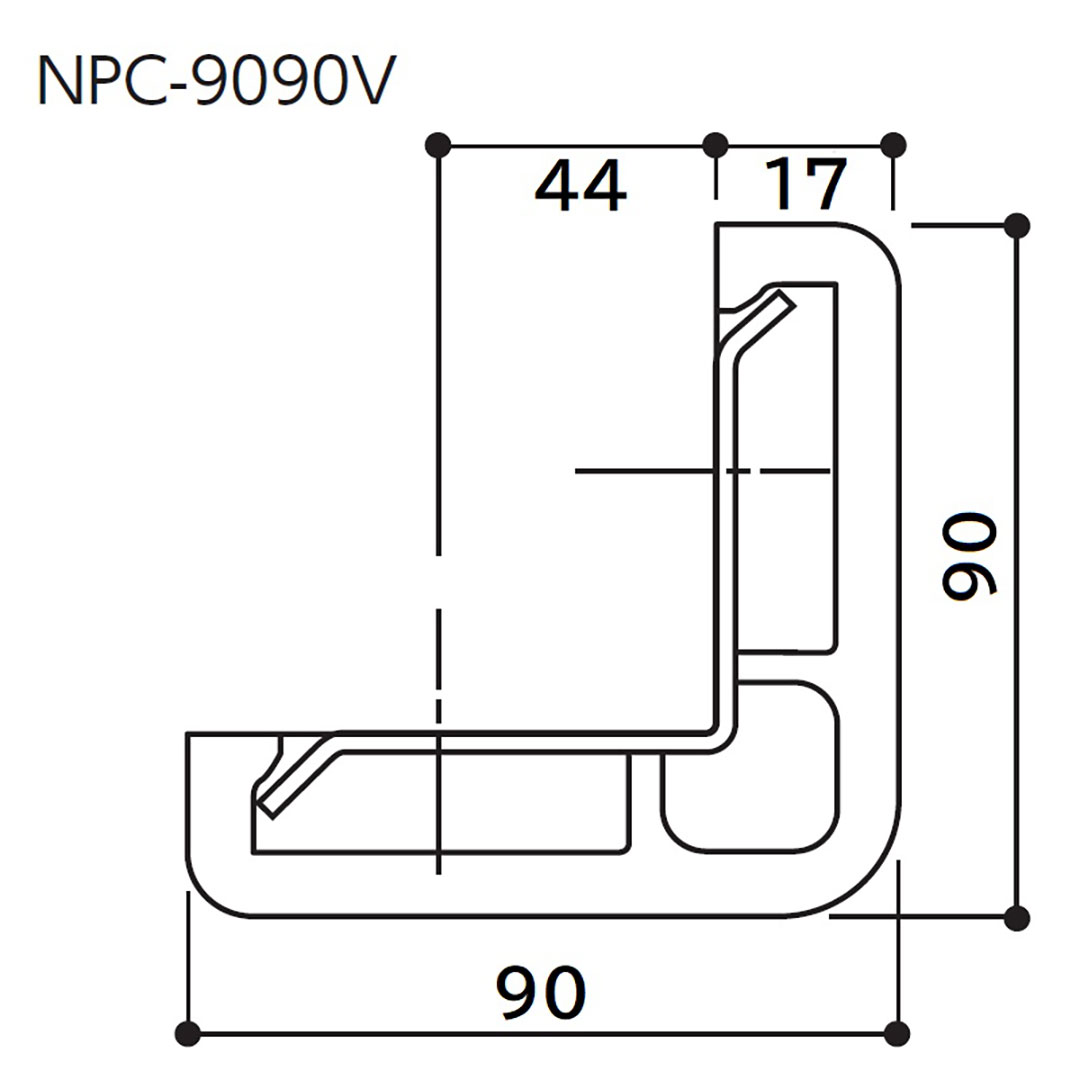 コーナーガード NPC-9090V 2m ブラウン【エンドキャップ1個付属 】ナカ工業