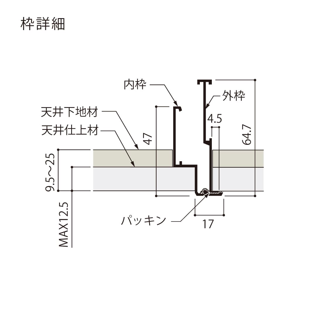 天井点検口 ハイハッチ シルバー AT HHAT-606 一本目地 気密 606×606 A4等級 点検口 ナカ工業