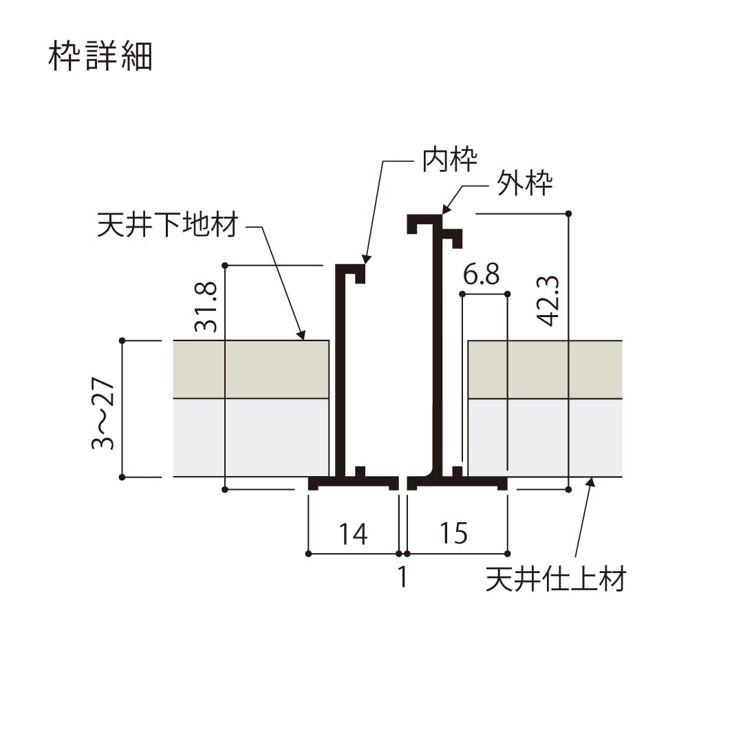 天井点検口 ハイハッチ ホワイト SD HHSD-3060W 額縁 303×606 白 グレモン錠 点検口 ナカ工業