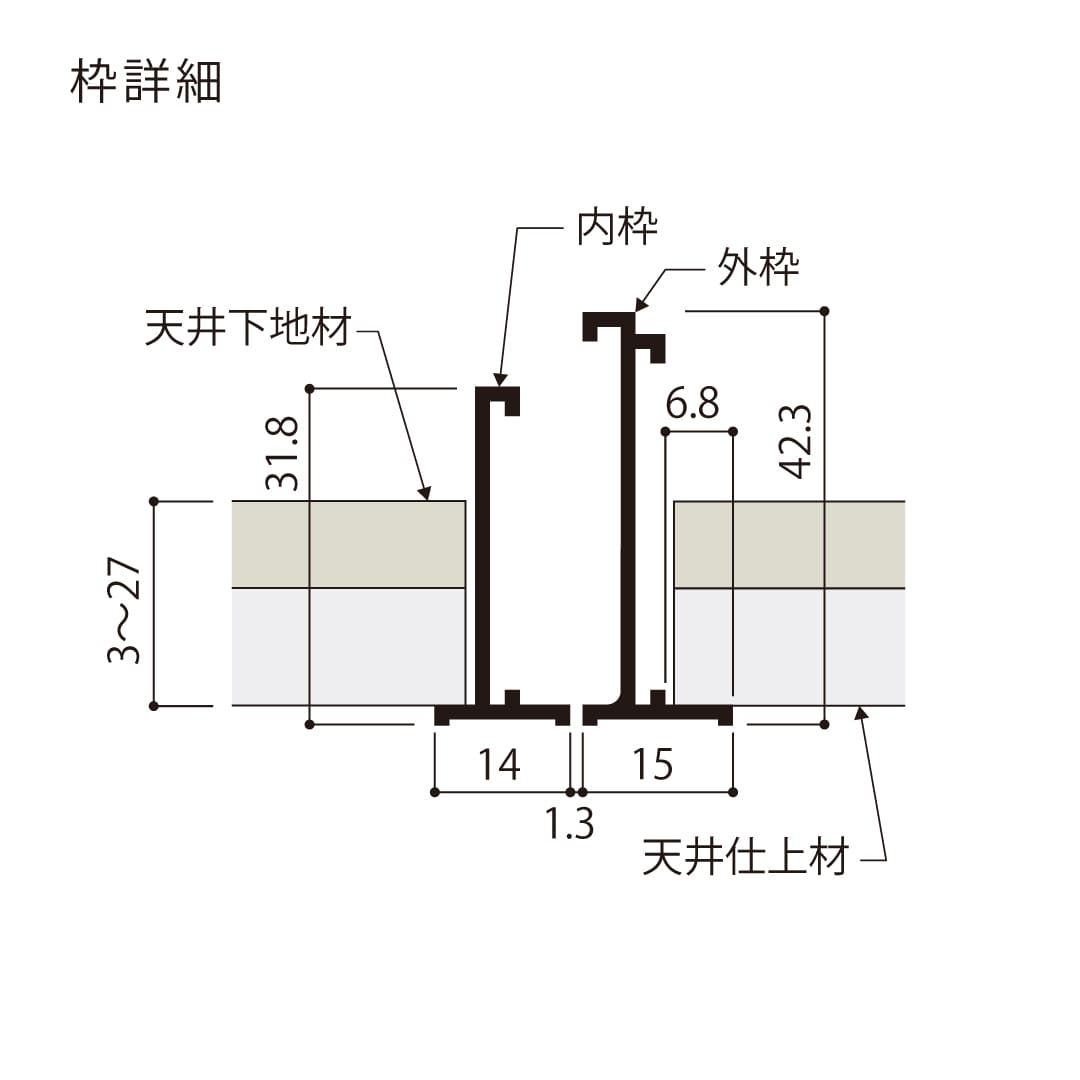 天井点検口 ハイハッチ ホワイト SEⅡ HHSEⅡ-303W 額縁 303×303 白 スライドロック 点検口 ナカ工業