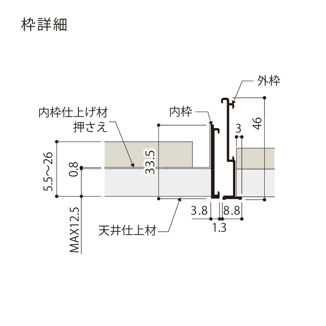 天井点検口 ハイハッチ シルバー GMⅡ HHGMⅡ-3060 額縁 目地 303×606 点検口 ナカ工業