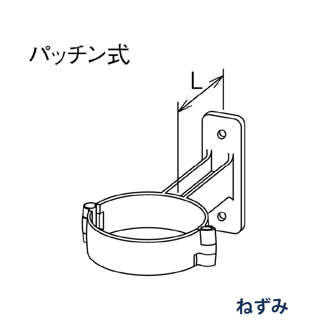 パナソニック パッチン控 T足 L=45 KQ82462J ねずみ 1箱(30個) 雨樋 たてとい60