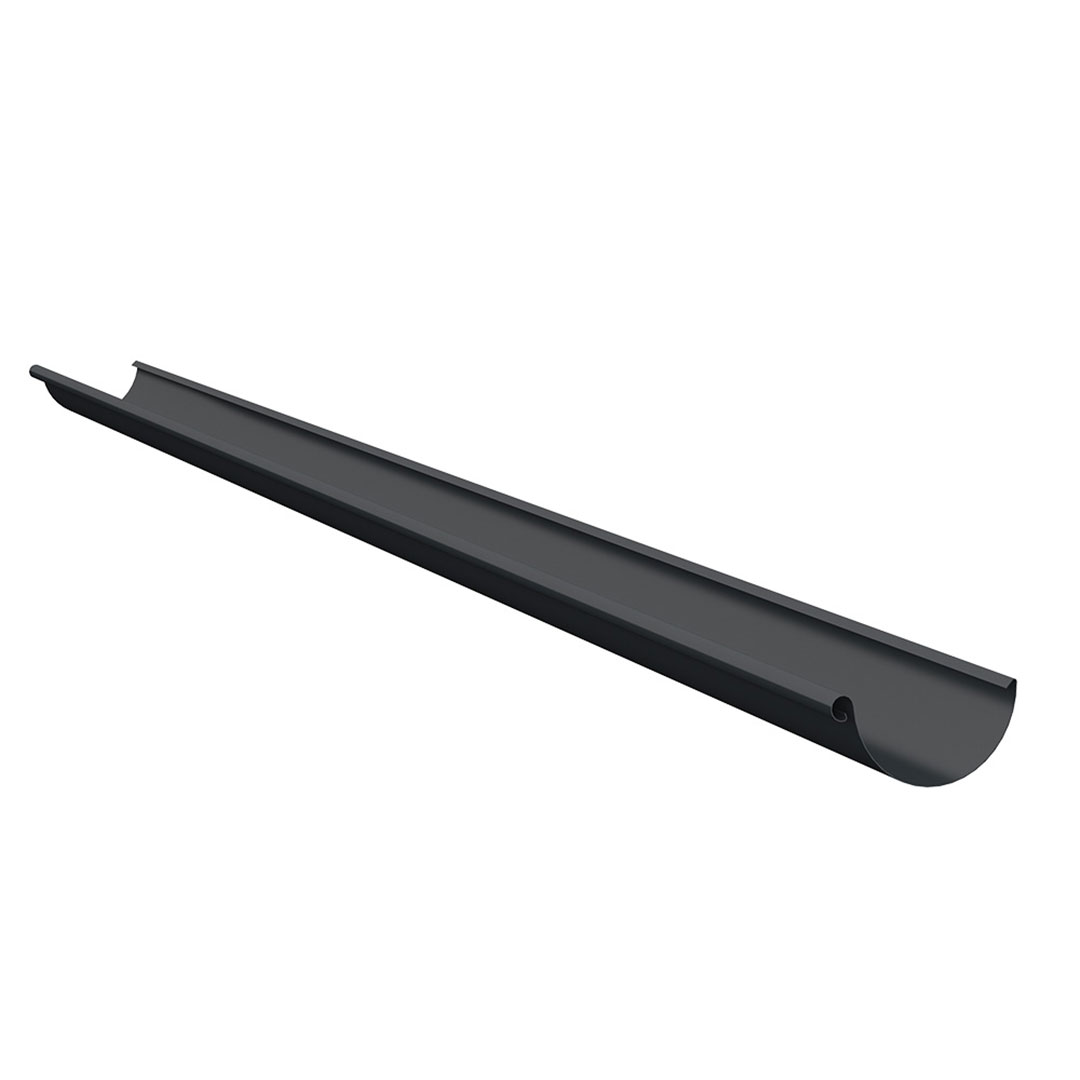 金属製雨樋 軒とい 半円型 R Gutter Φ125×3000mm グラファイトグレー R-125-035 リンダブ シマブン［長尺品］