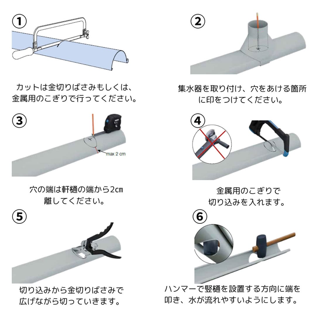 金属製雨樋 軒とい 半円型 R Gutter Φ100×3000mm 鉄素地 R-100-ZM310 リンダブ シマブン［長尺品］