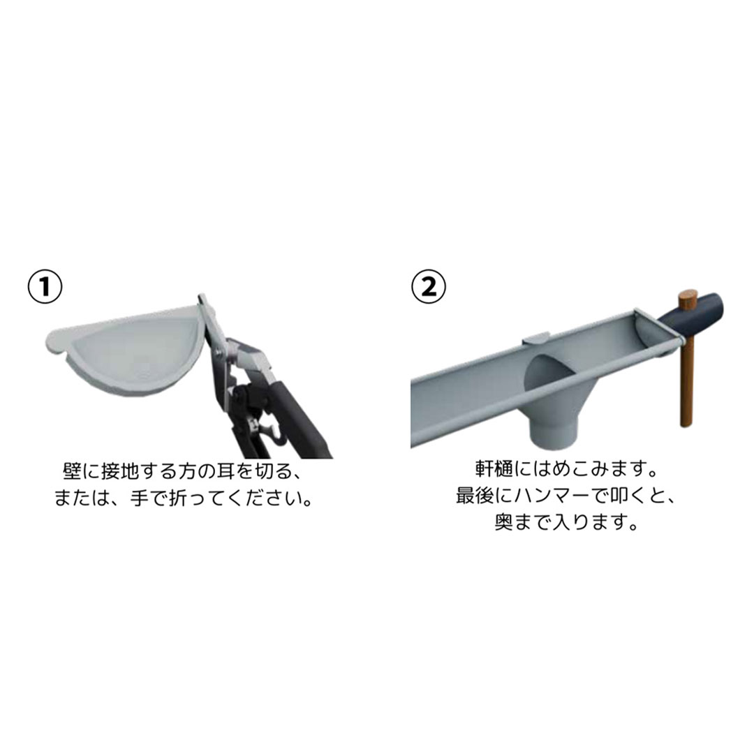金属製雨樋 エンド(止まり) RG (軒樋Φ125用) 白 RG-125-001 リンダブ シマブン［標準品］