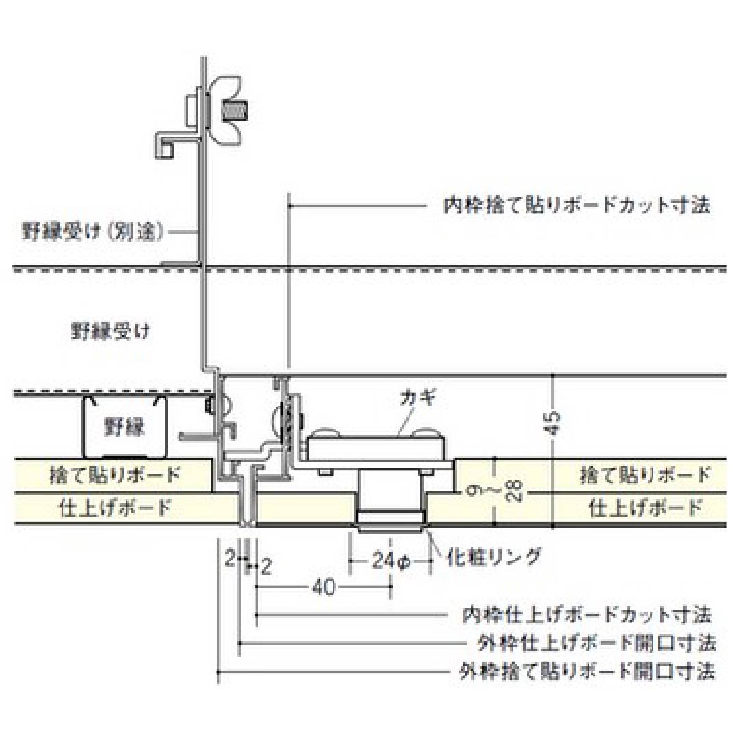 点検口 リーフ目地 606 タイプ1 WA カギ付 ホワイトアルマイト2 600角 62655 天井 アルミ 目地 4方向 創建