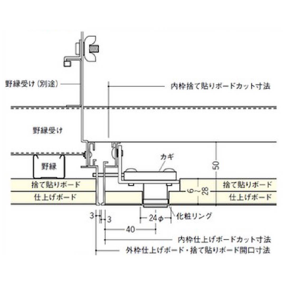 点検口 リーフ目地 303 タイプ2 WA カギ付 ホワイトアルマイト2 300角 62659 天井 アルミ 目地 4方向 創建