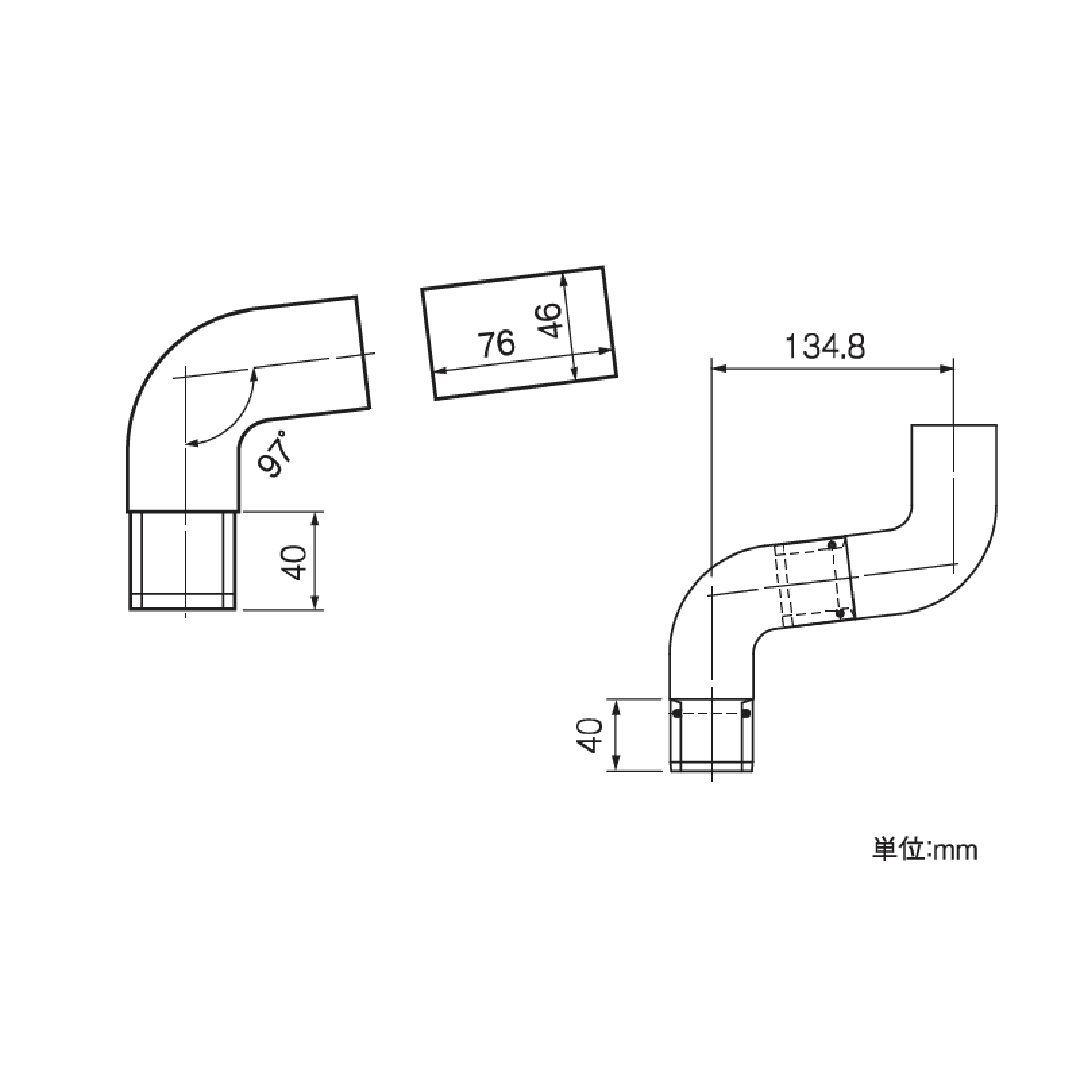 角たてエルボ(76×46系列)ブラウン 雨どい 雨樋部品 エルボ タニタハウジングウェア GGF-30827