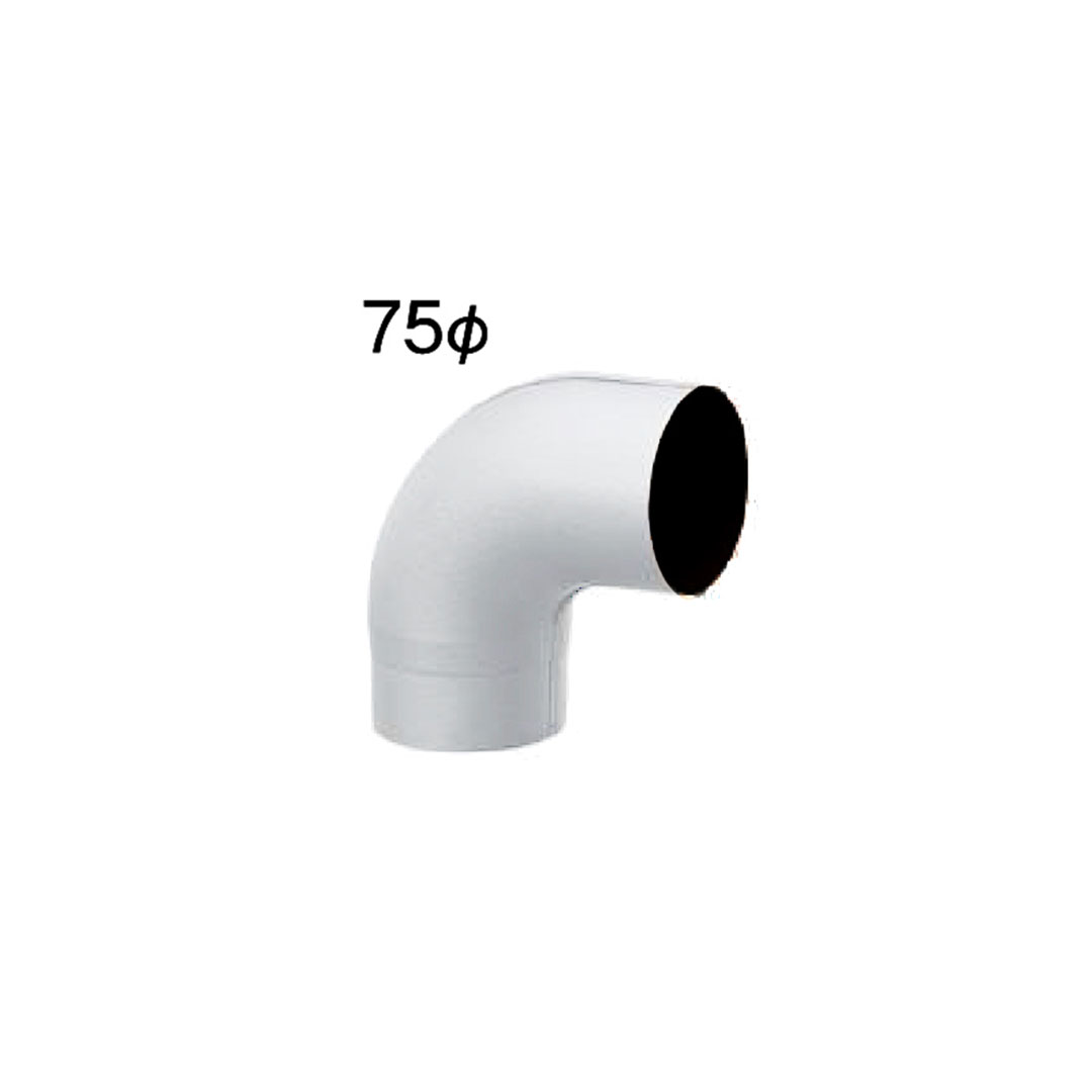 丸エルボ90°(75Φ) ホワイト【ケース販売】6本入 タニタハウジングウェア 雨どい GGF-30735