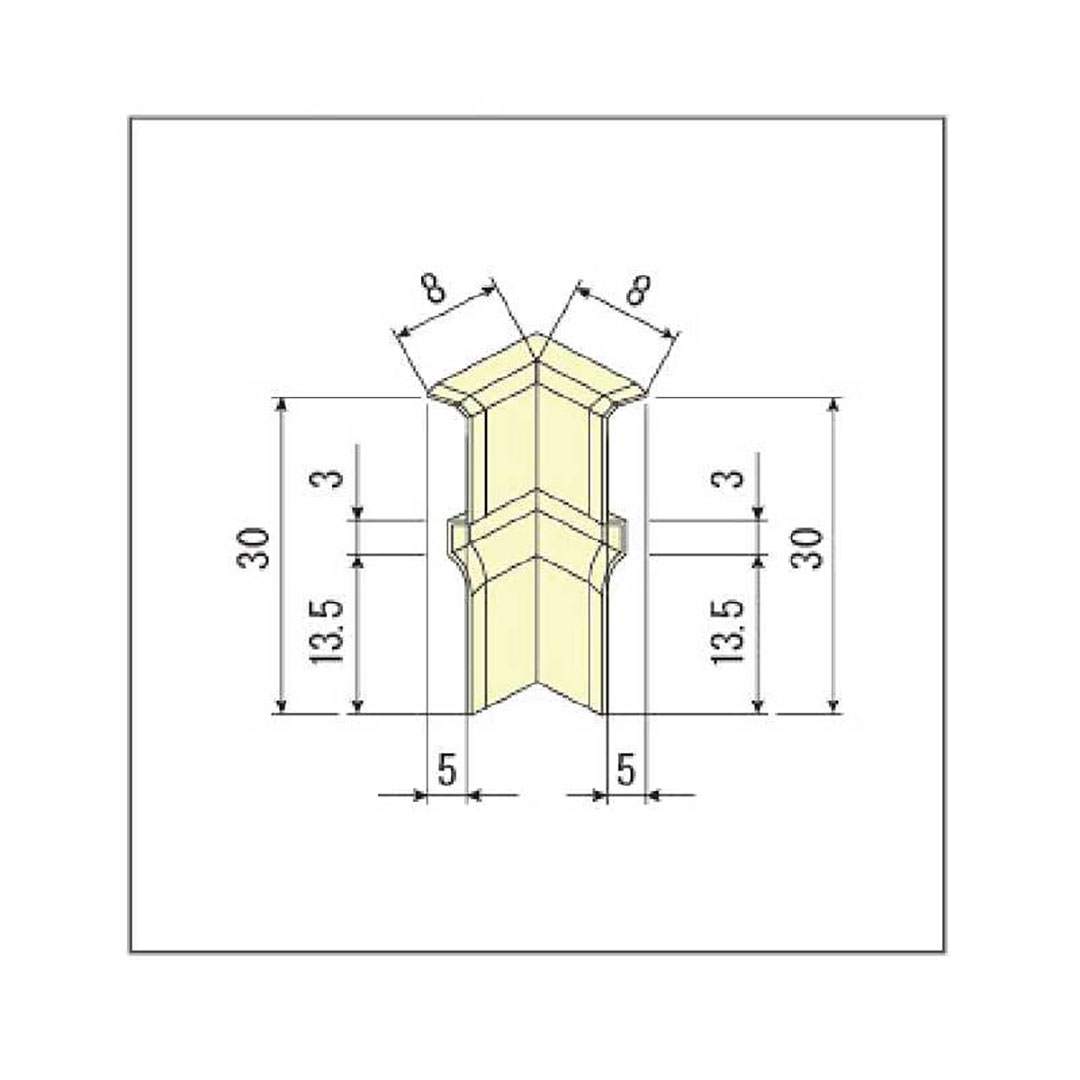 入隅 SSI30MB 巾木Sプラス専用 高さ30mm用 ミディアムブラウン ソフト巾木 簡易施工 東都積水