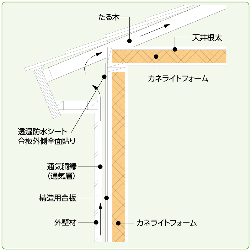 枠組壁工法 壁・天井施工例